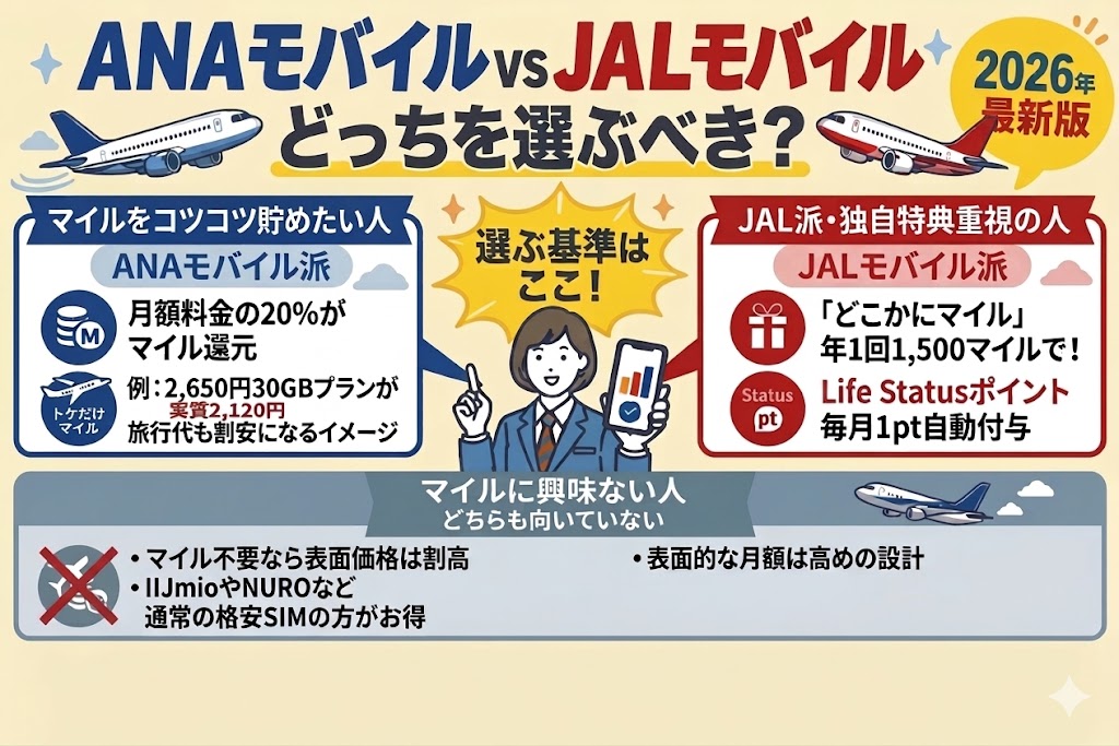 【結論】ANAモバイルとJALモバイルどっちがおすすめ? イメージ