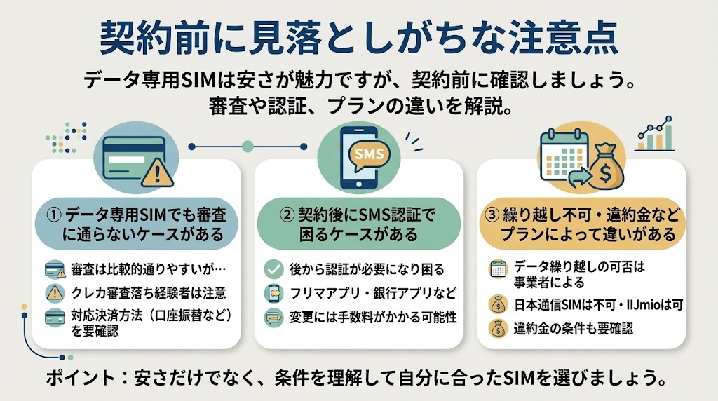 契約前に見落としがちな注意点　イメージ